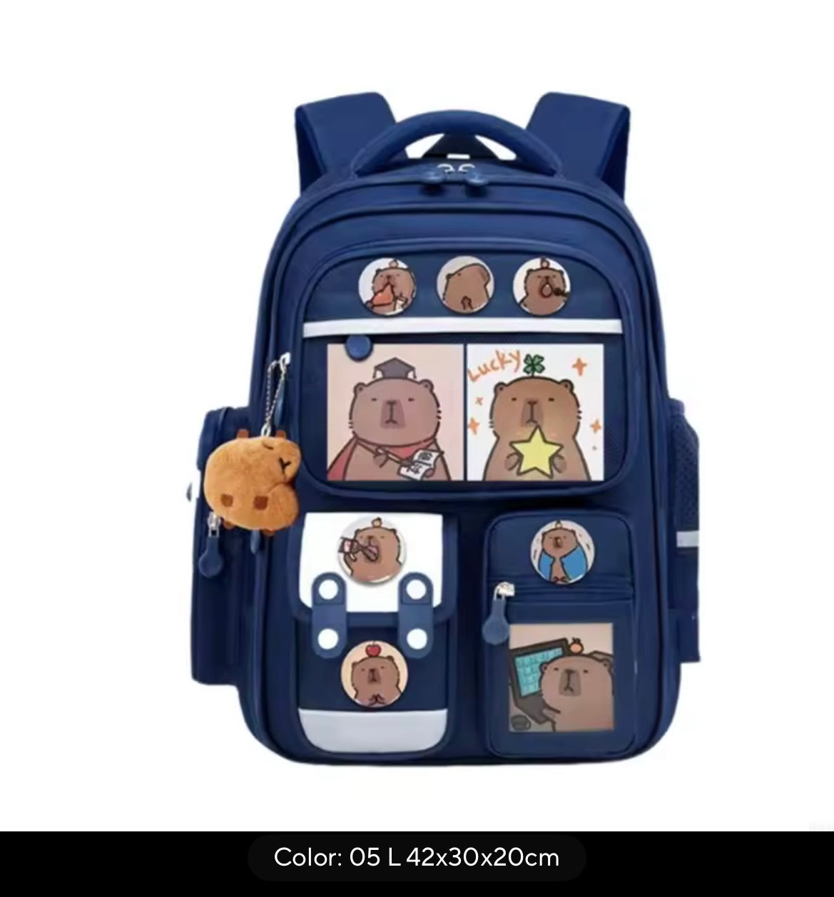 MOCHILA ESCOLAR ESTUDIANTES CAPIBARA GRA