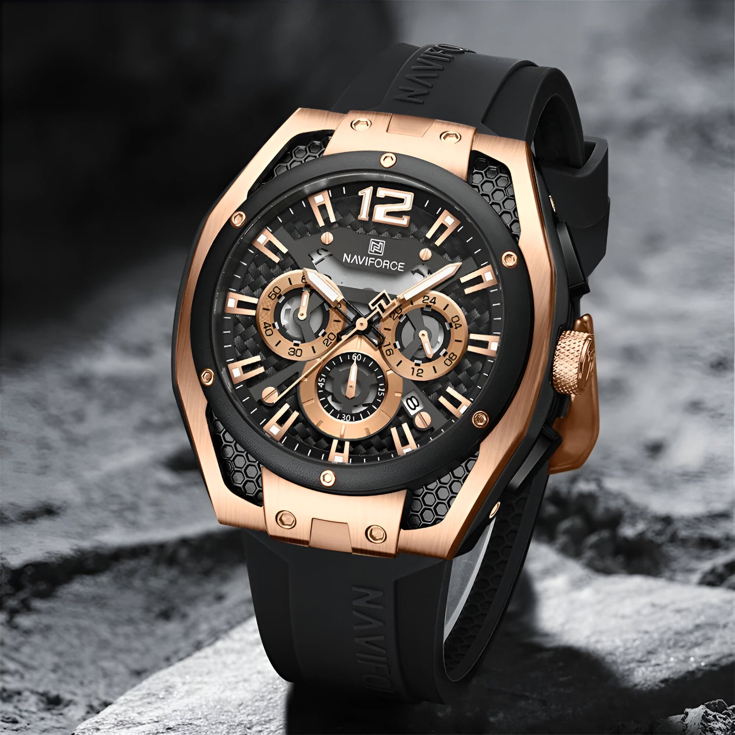 Reloj Naviforce Deportivo Nf8063 Goma Ho