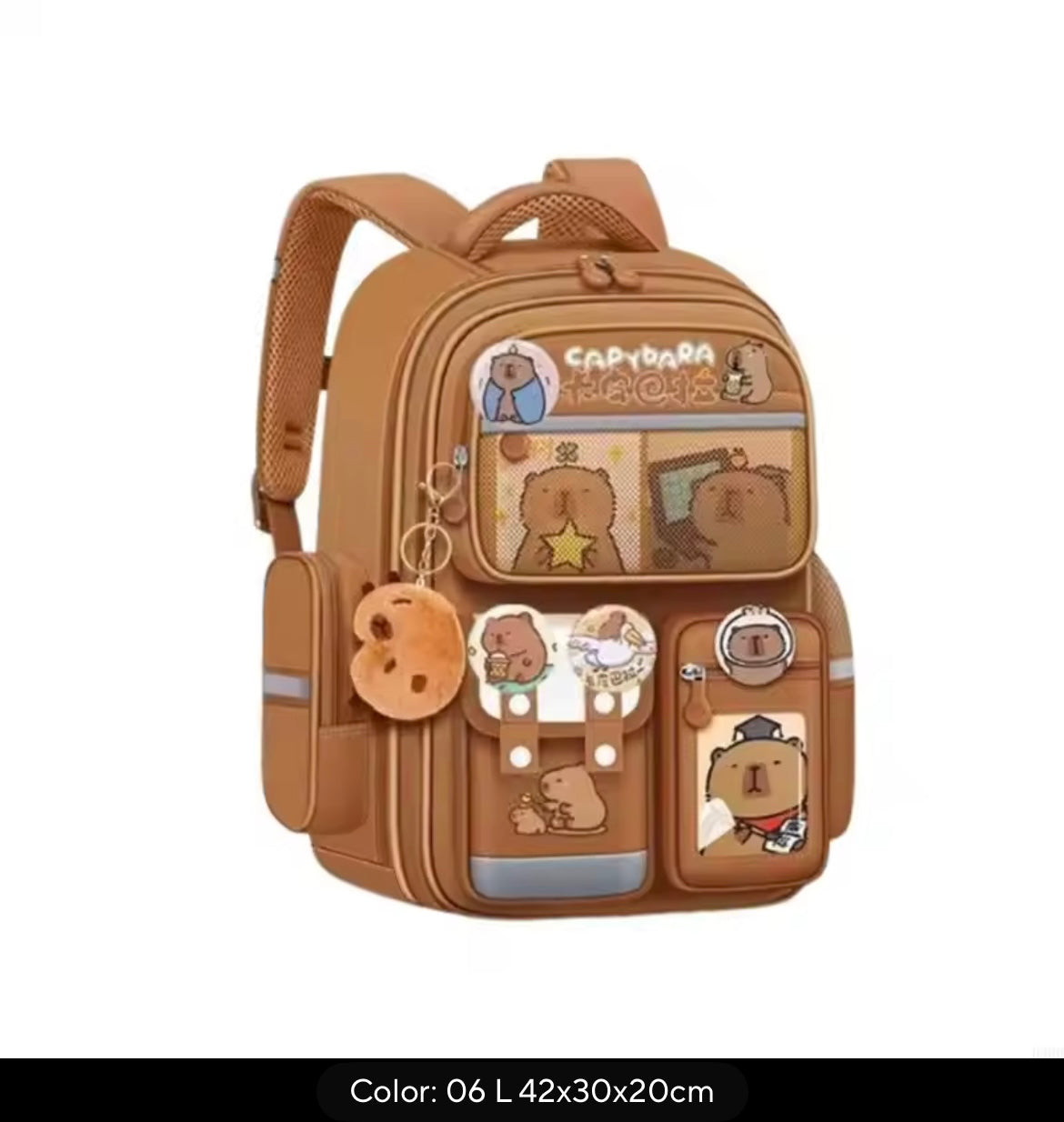 MOCHILA ESCOLAR ESTUDIANTES CAPIBARA GRA